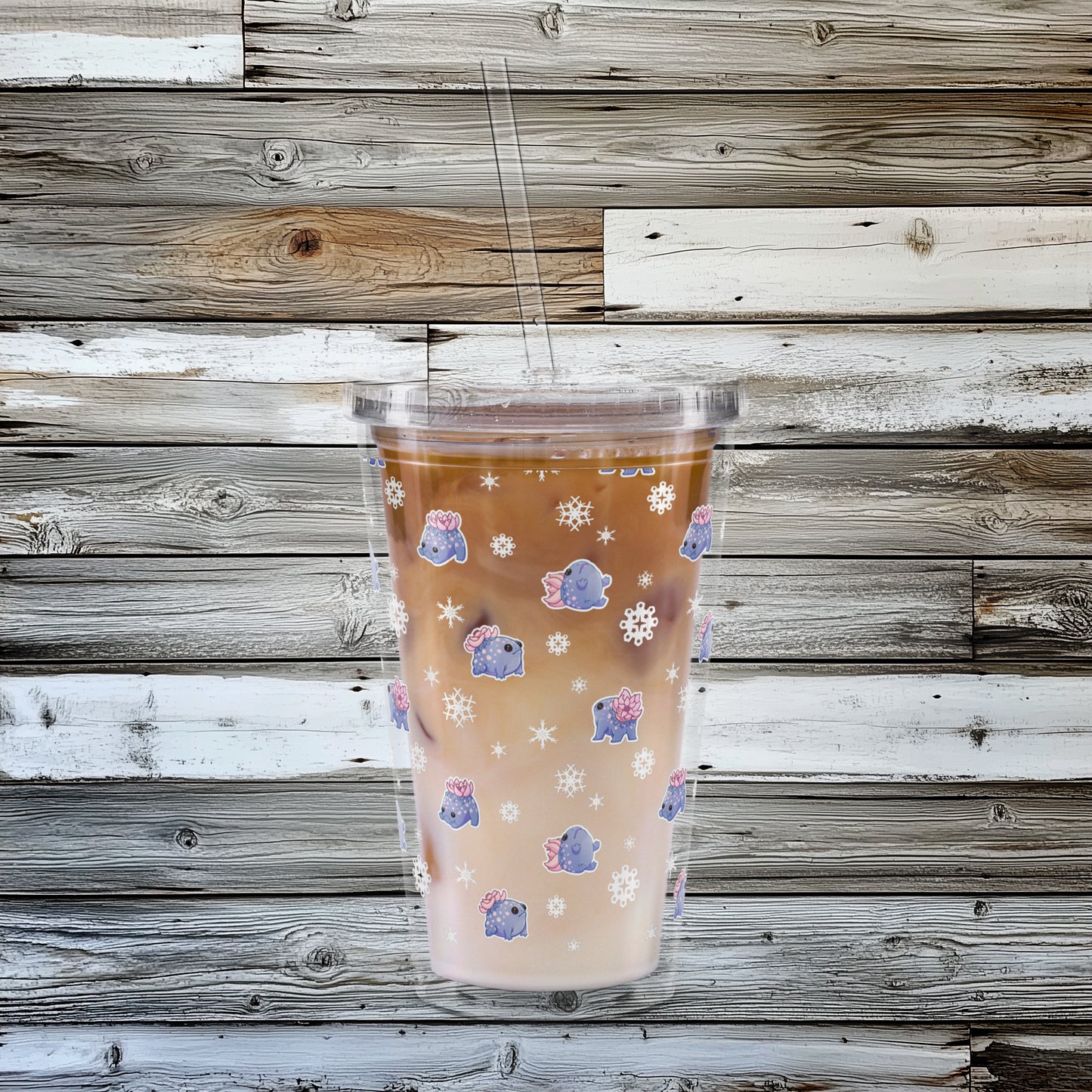 Snowing Bum Bums - Double Wall Clear Plastic Tumbler